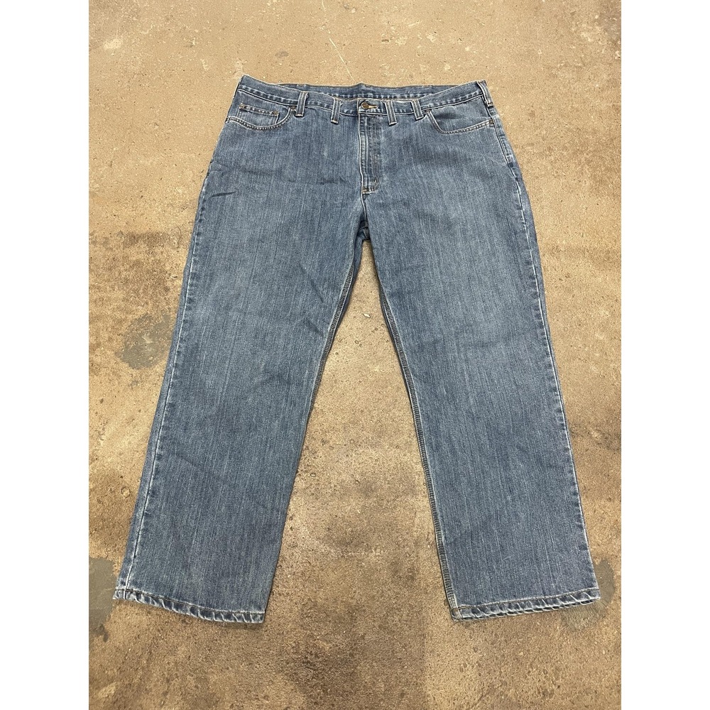 Carhartt Jeans Mens 44x30‎ Blue Relaxed Fit Denim Workwear Straight Leg 101483